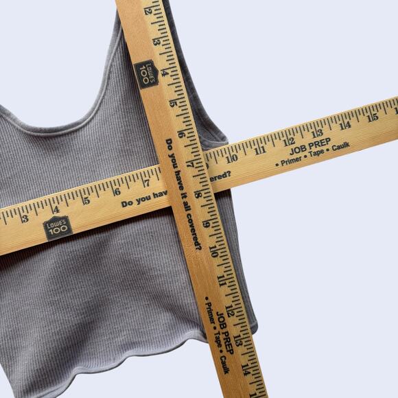Out From Under Urban Outfitters Ribbed Twist Back Crop Tank Top Gray Y2K - Picture 5 of 5